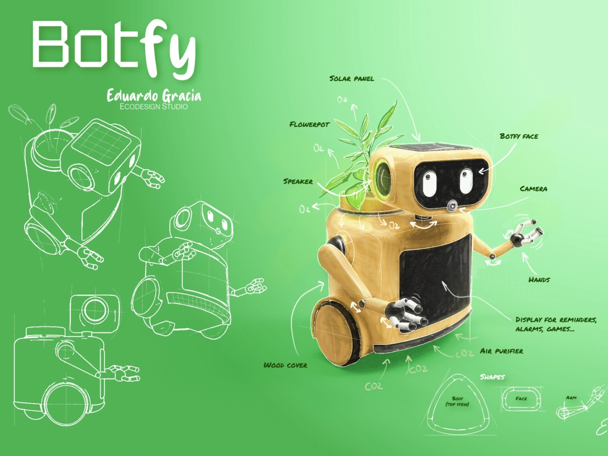 BOTFY | The sustainable home robot that follows the sun for plant growth and recharge&nbsp;batteries